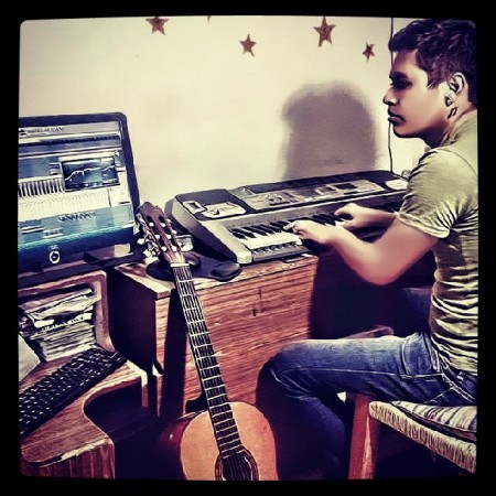 en el studio